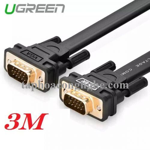 Ugreen 11667 3M màu Đen Cáp tín hiệu 2 đầu VGA cáp dẹt VG105 30011667